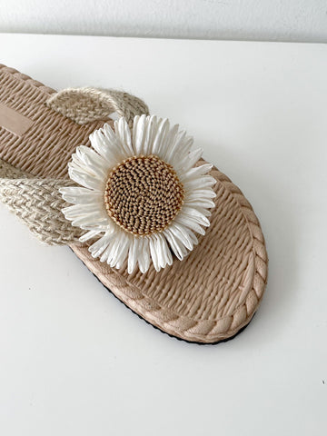 Spring Summer  daily Big flower flip flop - Design by korean