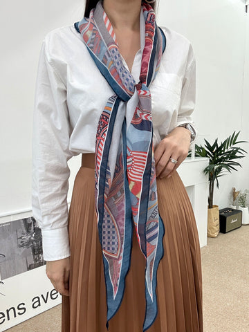 Écharpe de printemps losange à bordure de selle 3color Design by korea 