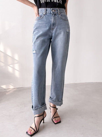 Backband Relief Stone Semi-Dated Jeans