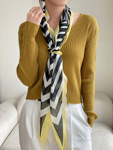 斜纹菱形春季方巾围巾（3color） 