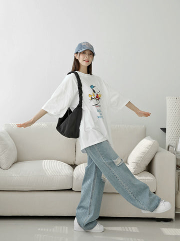 Loose fit Holding Snoopy Branch Going Forward T-Shirts 3 Colors