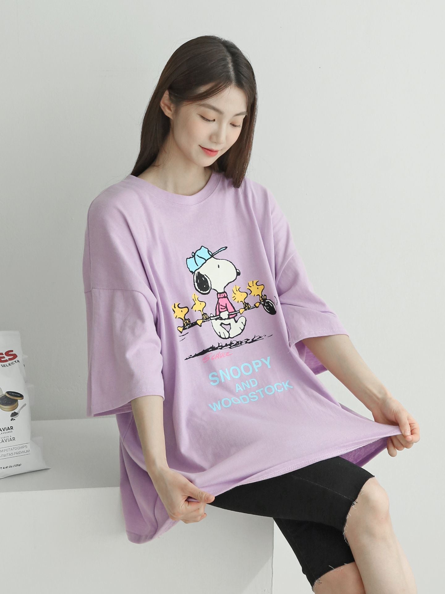 Going Snoopy 3 Forward Colors Branch Loose Holding fit T-Shirts