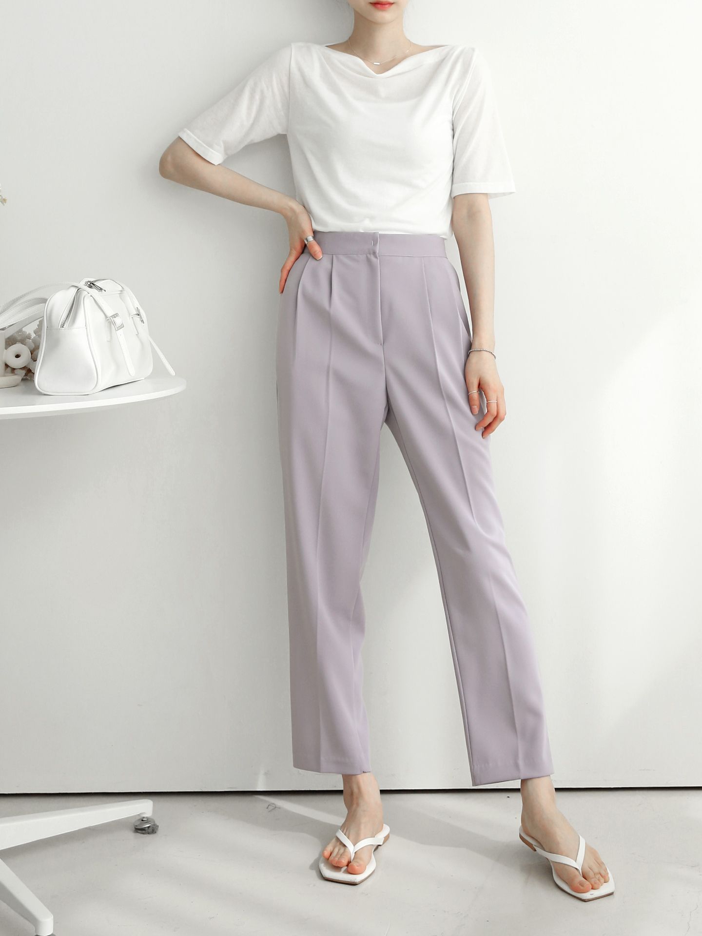 Pantalon fendu évasé coupe ravissante 3 couleurs - Made &amp; Design in S.korea